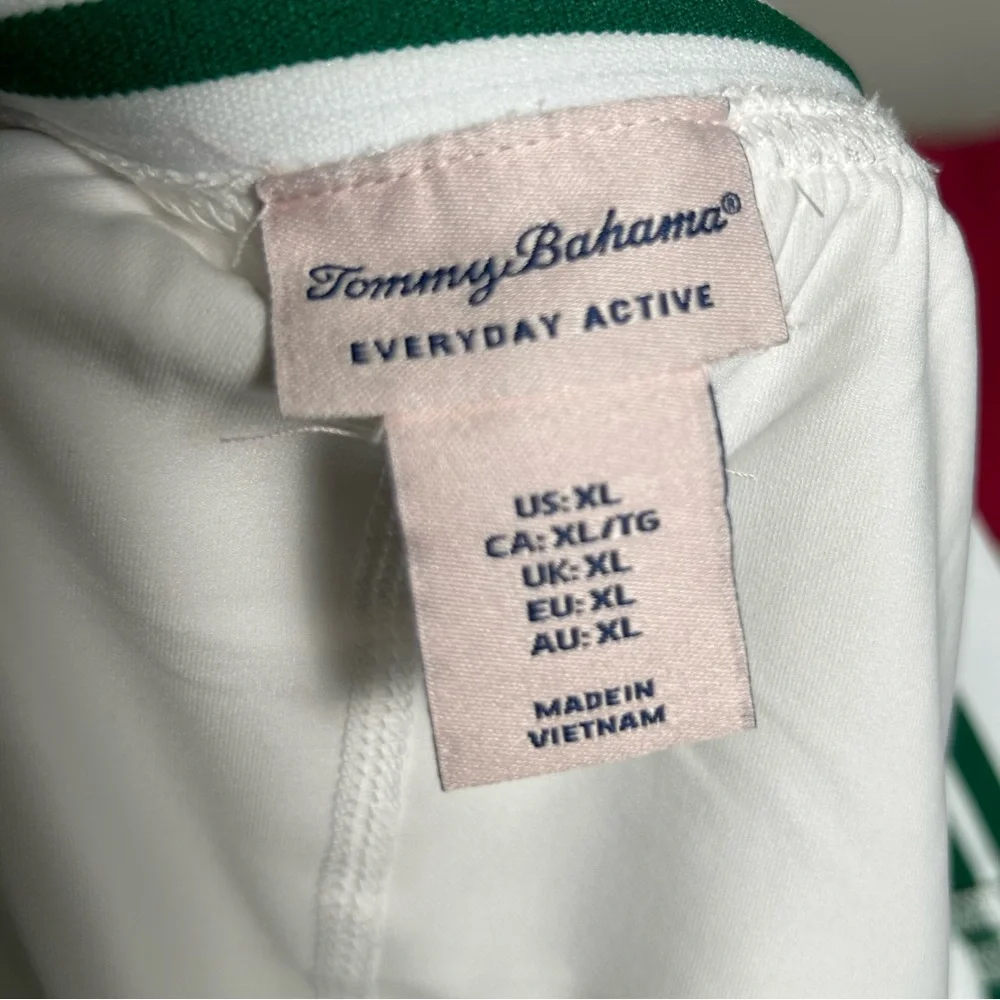 Tommy Bahama Everyday Active White Skort with Green Stripes on waist
